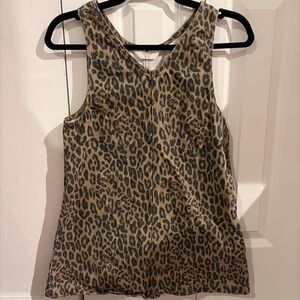 H & M Cheetah Print Size 10 Denim Material Tank Top